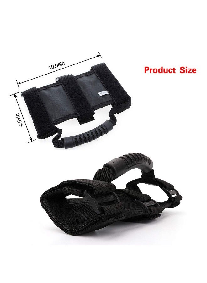 KISSUN 4X Roll Bar Grab Handles for Jeep Wrangler, Fit for 1955-2021 Jeep Wrangler YJ CJ TJ JK JKU JL JLU & Gladiator JT Sports Sahara Freedom Rubicon X & Unlimited X 2/4 Door Roll Bar (Black) - Image 5